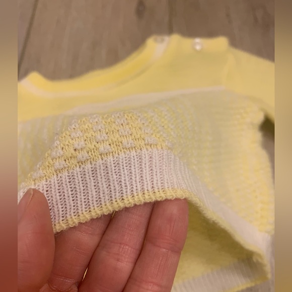 Vintage Yellow Sweater/Knit Footed Pants | Size 9-12 Mth | Unisex Baby Girl/Boy - Picture 6 of 9